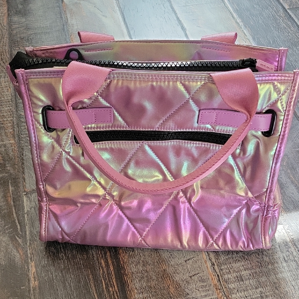 Iridescent Pink Quilted Tote Bag